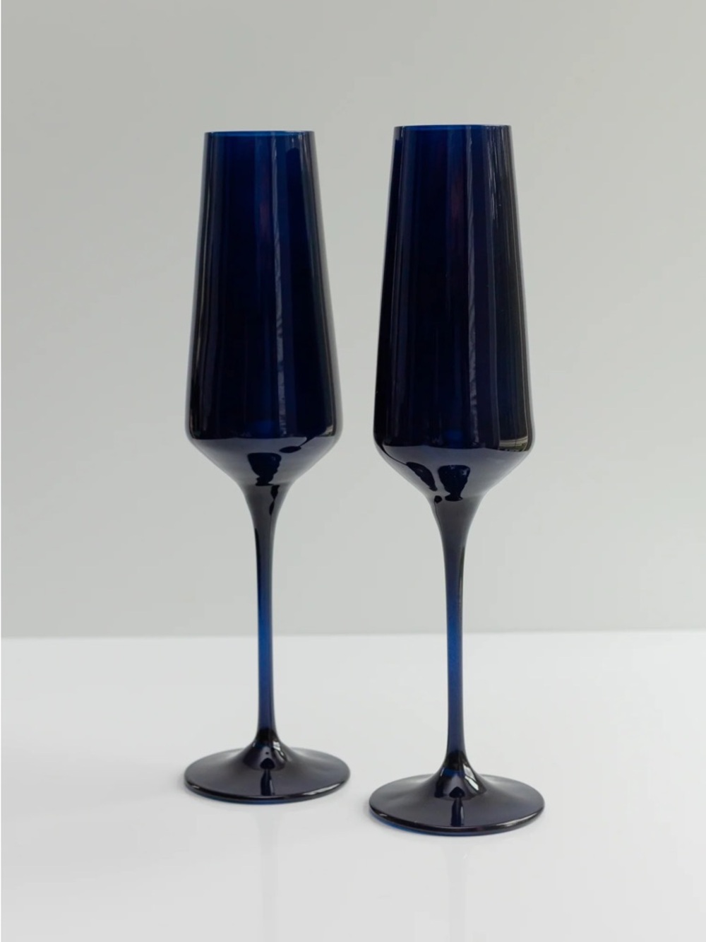 Estelle Midnight Blue Flute Glasses- New in Box